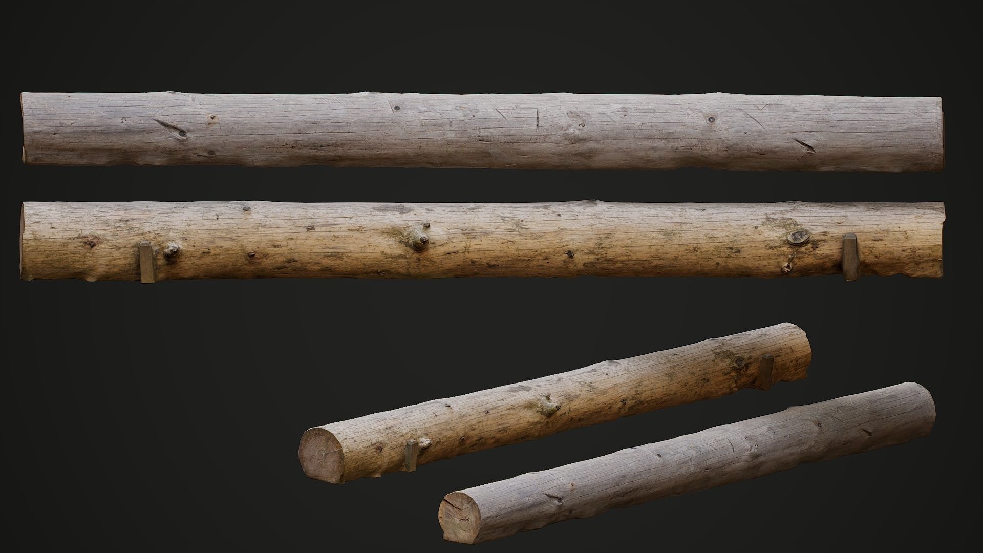 Pack of realistic hi-quality scanned wood props 3D model_8