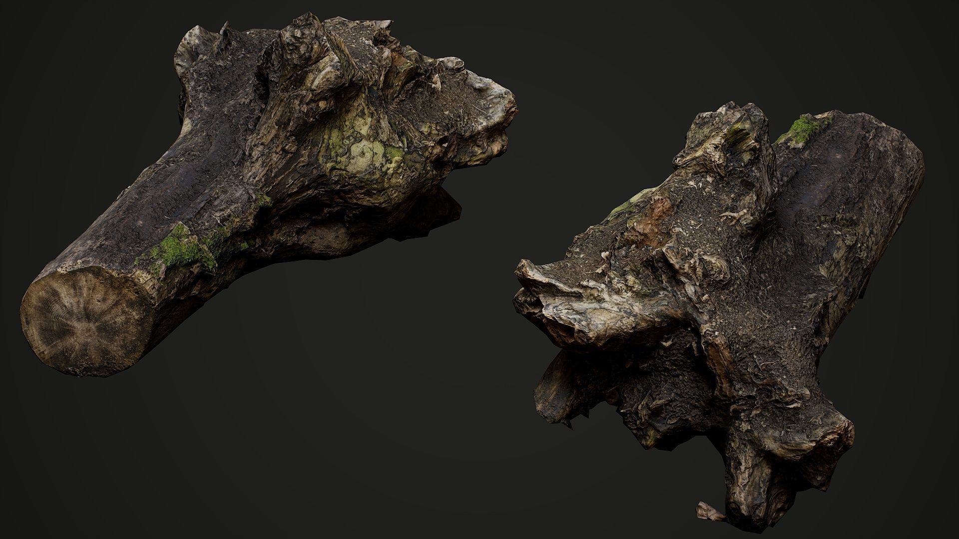 Pack of realistic hi-quality scanned wood props 3D model_6