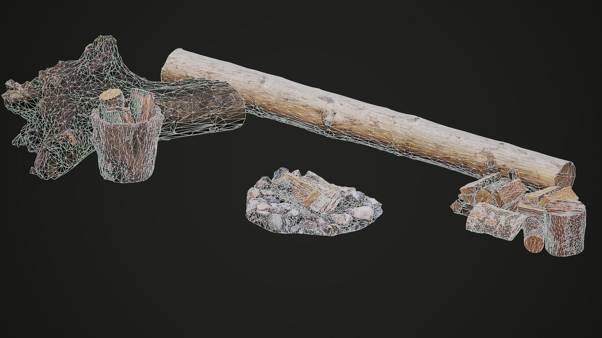 Pack of realistic hi-quality scanned wood props 3D model_10