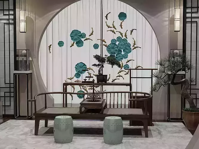 Chinese antique furnishing room 3D model