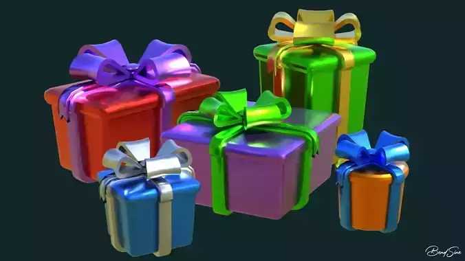 Gifts gift box with gold ribbon