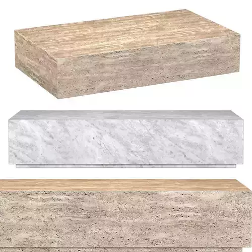 ITALIAN TRAVERTINE PLINTH COFFEE TABLE 3D model