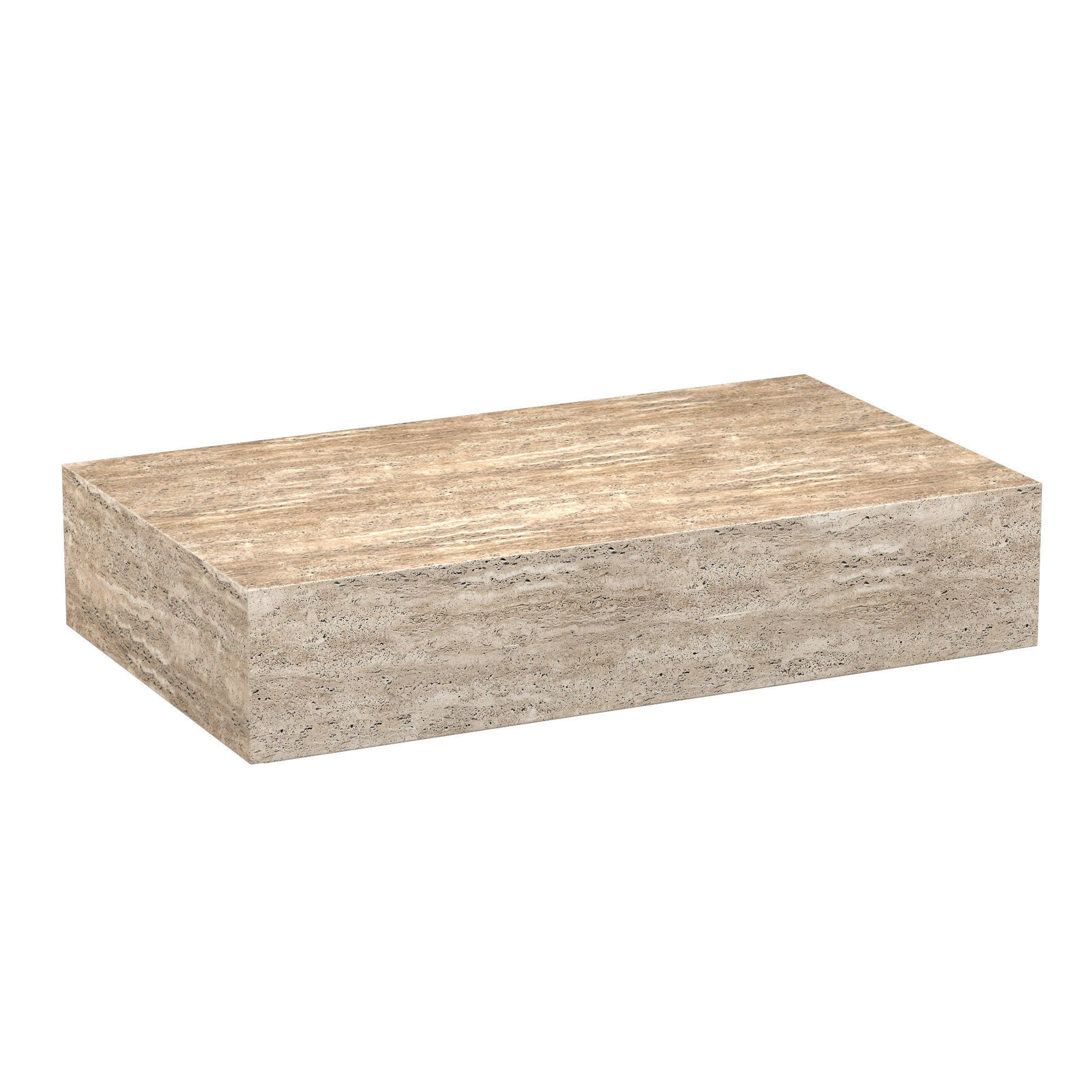 ITALIAN TRAVERTINE PLINTH COFFEE TABLE 3D model_1
