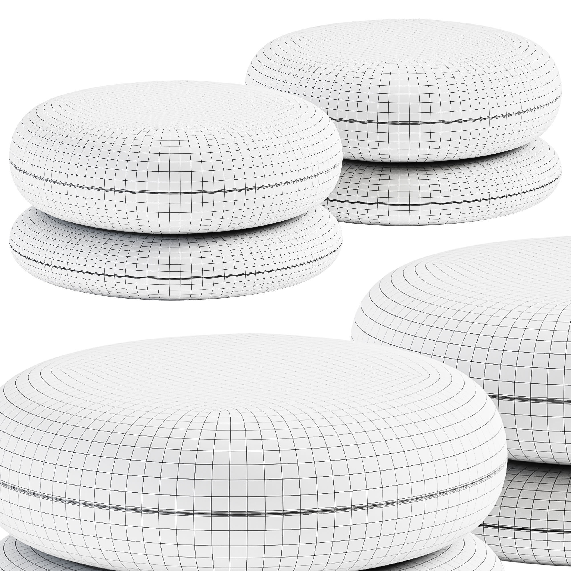 BUBBLE Round Pouf by Quinti Sedute 3D model_1