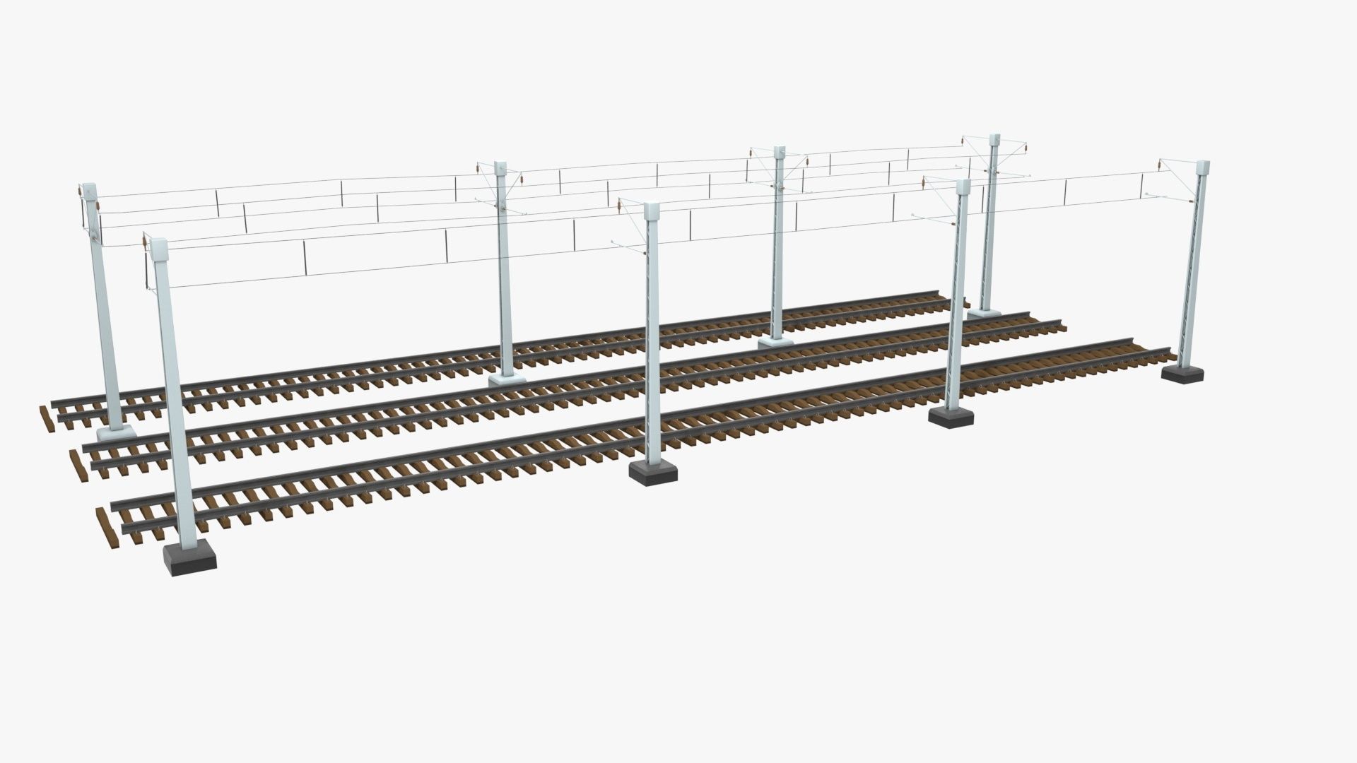 Rail Traction Poles 3D model_16