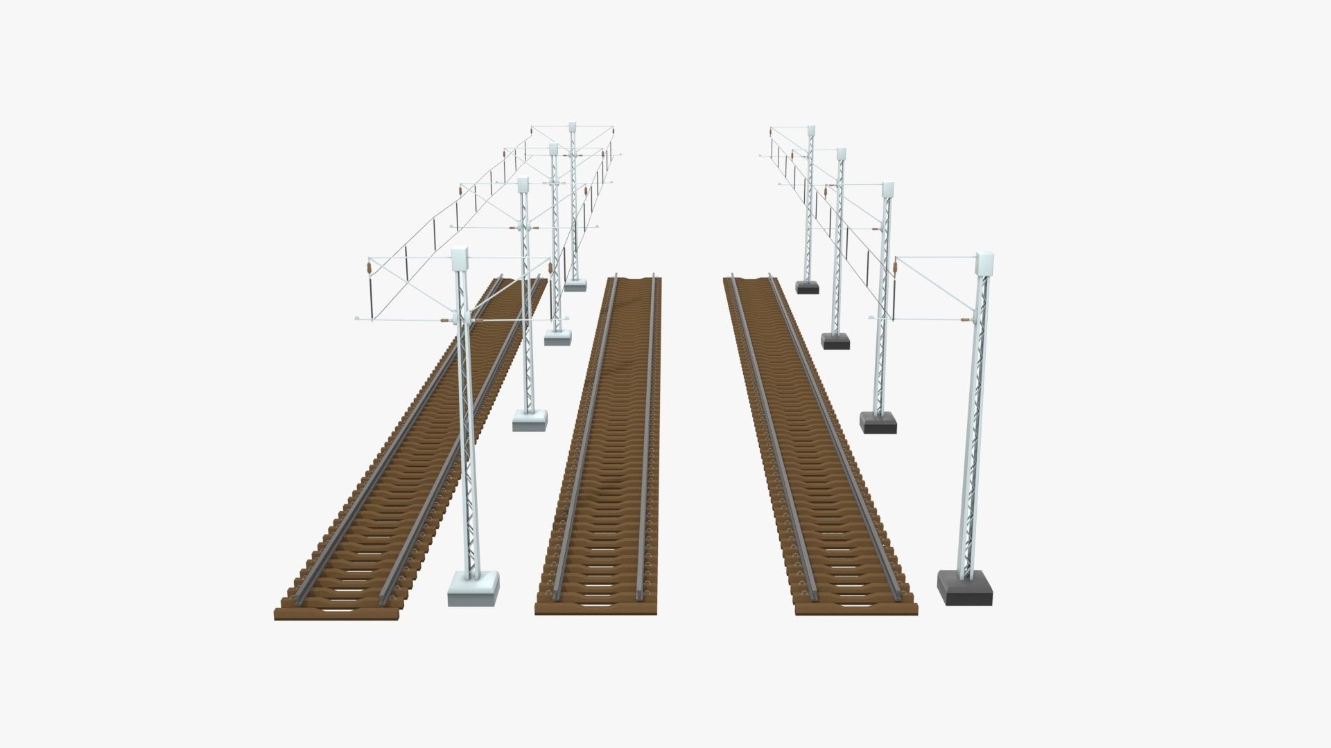 Rail Traction Poles 3D model_19