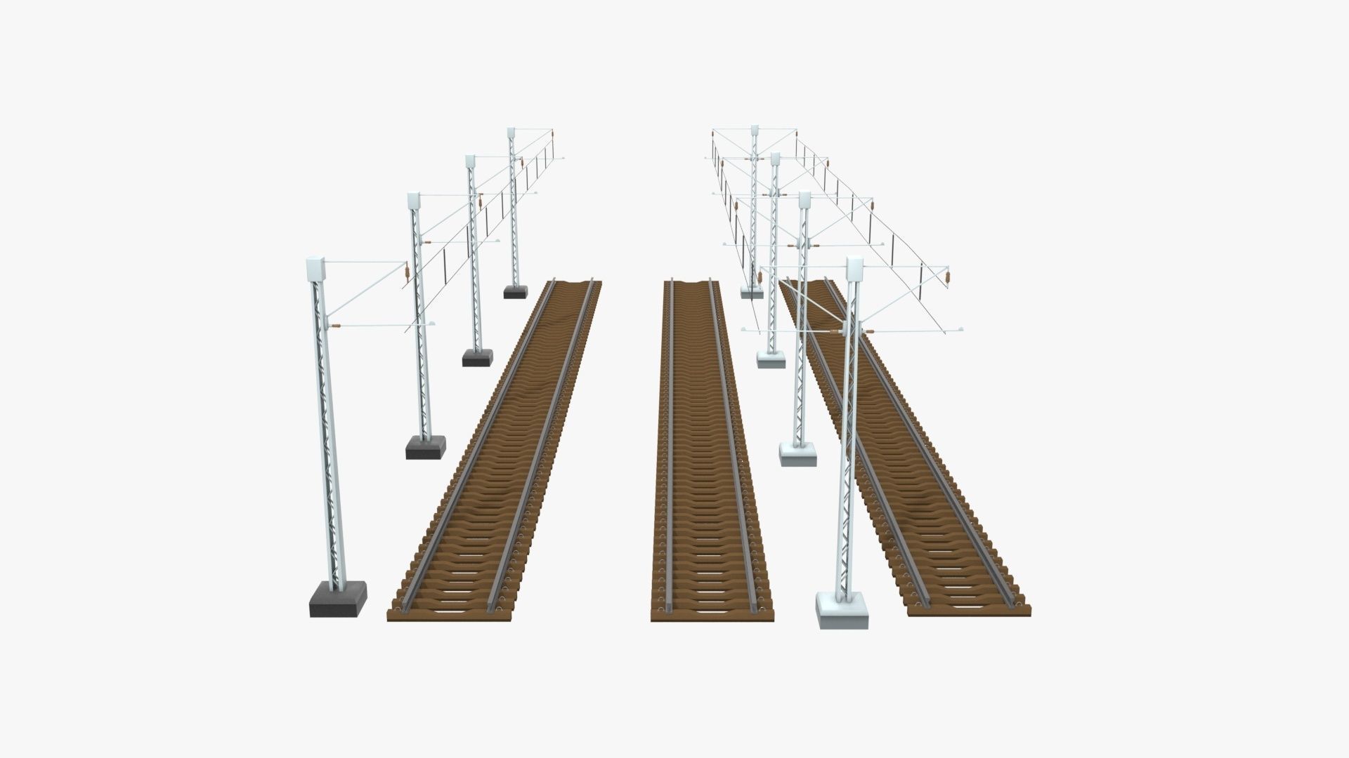 Rail Traction Poles 3D model_10