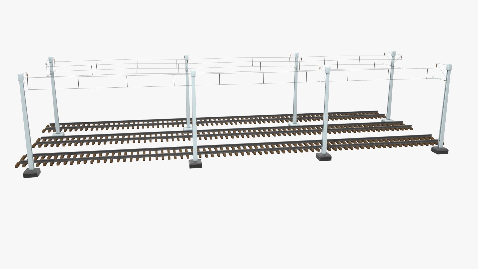 Rail Traction Poles 3D model_15