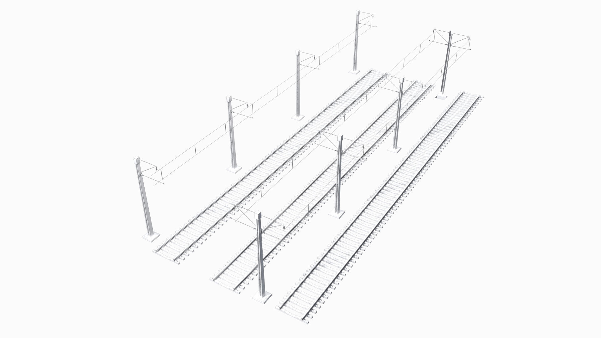 Rail Traction Poles 3D model_2