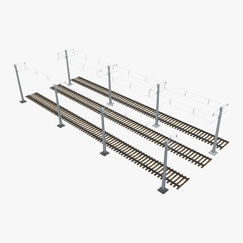 Rail Traction Poles 3D model
