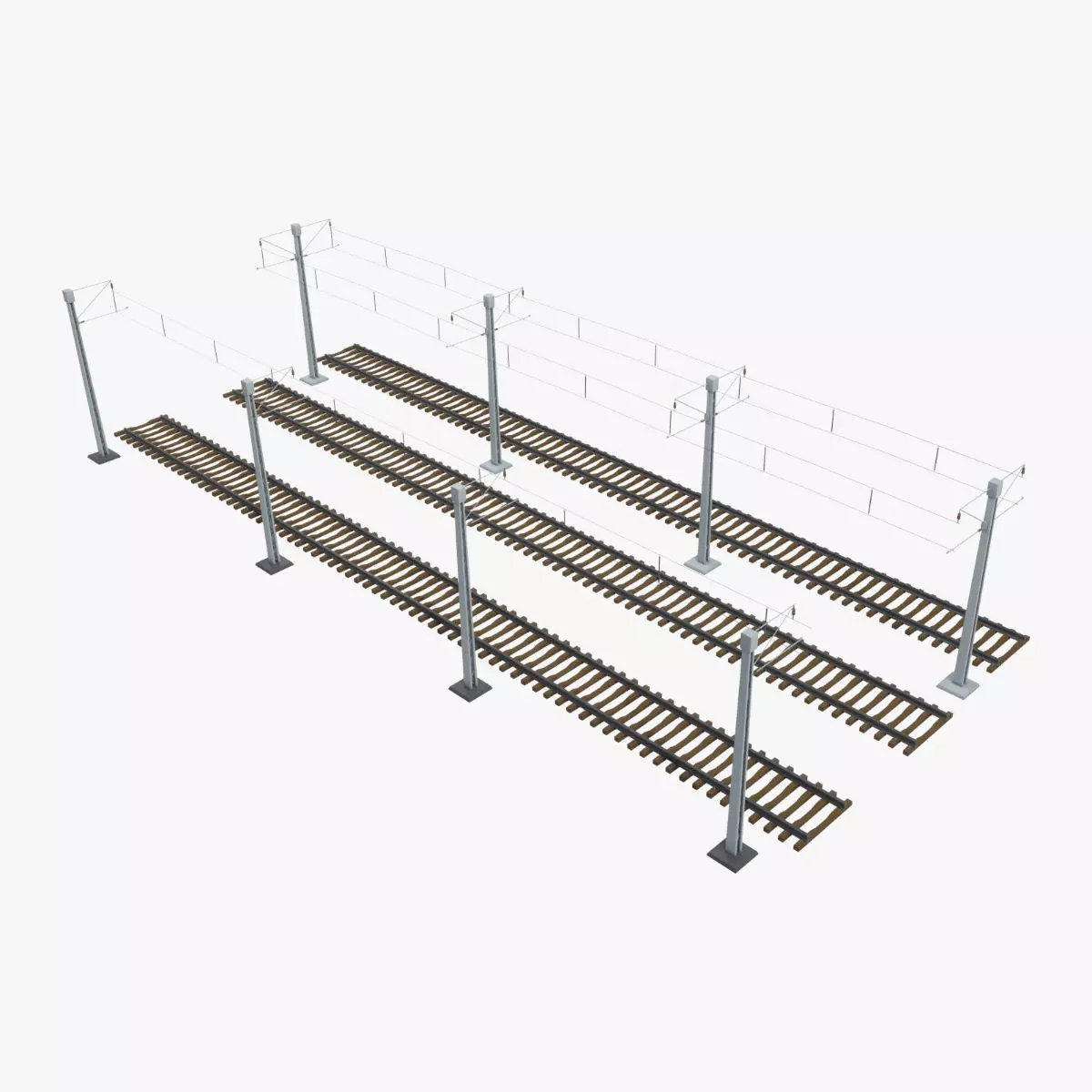 Rail Traction Poles 3D model_0
