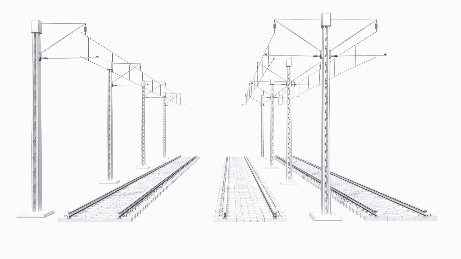 Rail Traction Poles 3D model_6