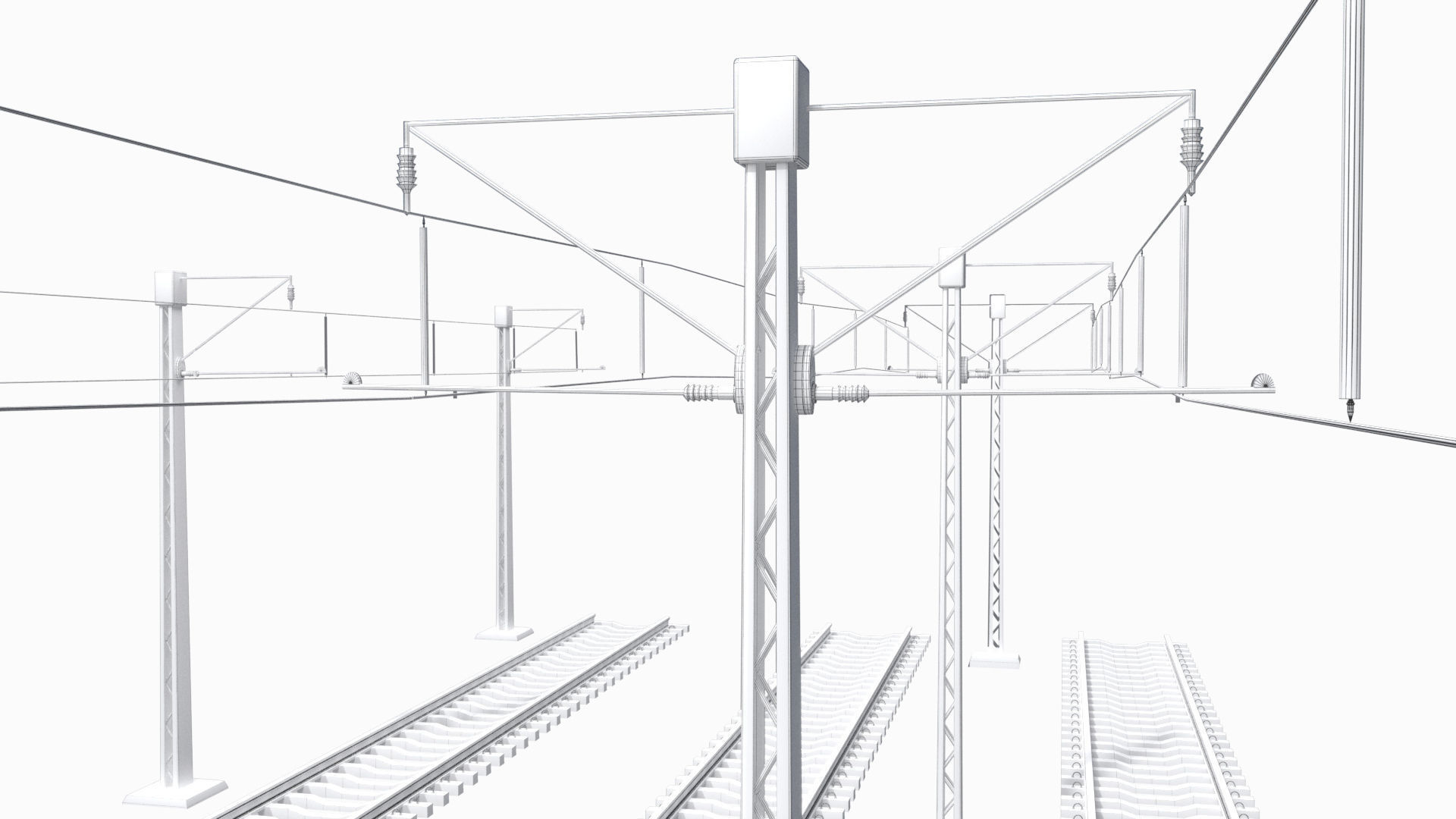 Rail Traction Poles 3D model_4