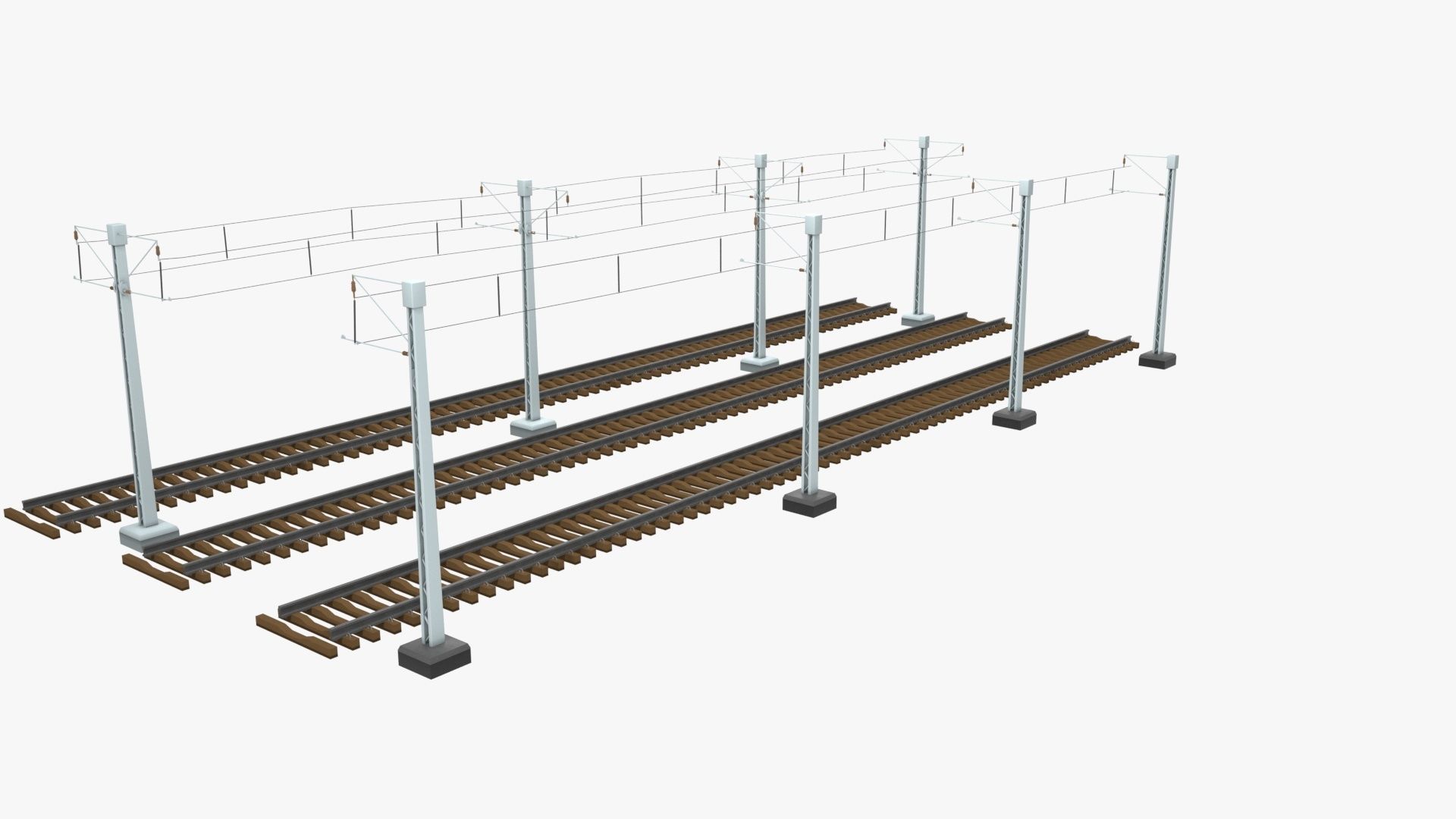 Rail Traction Poles 3D model_17