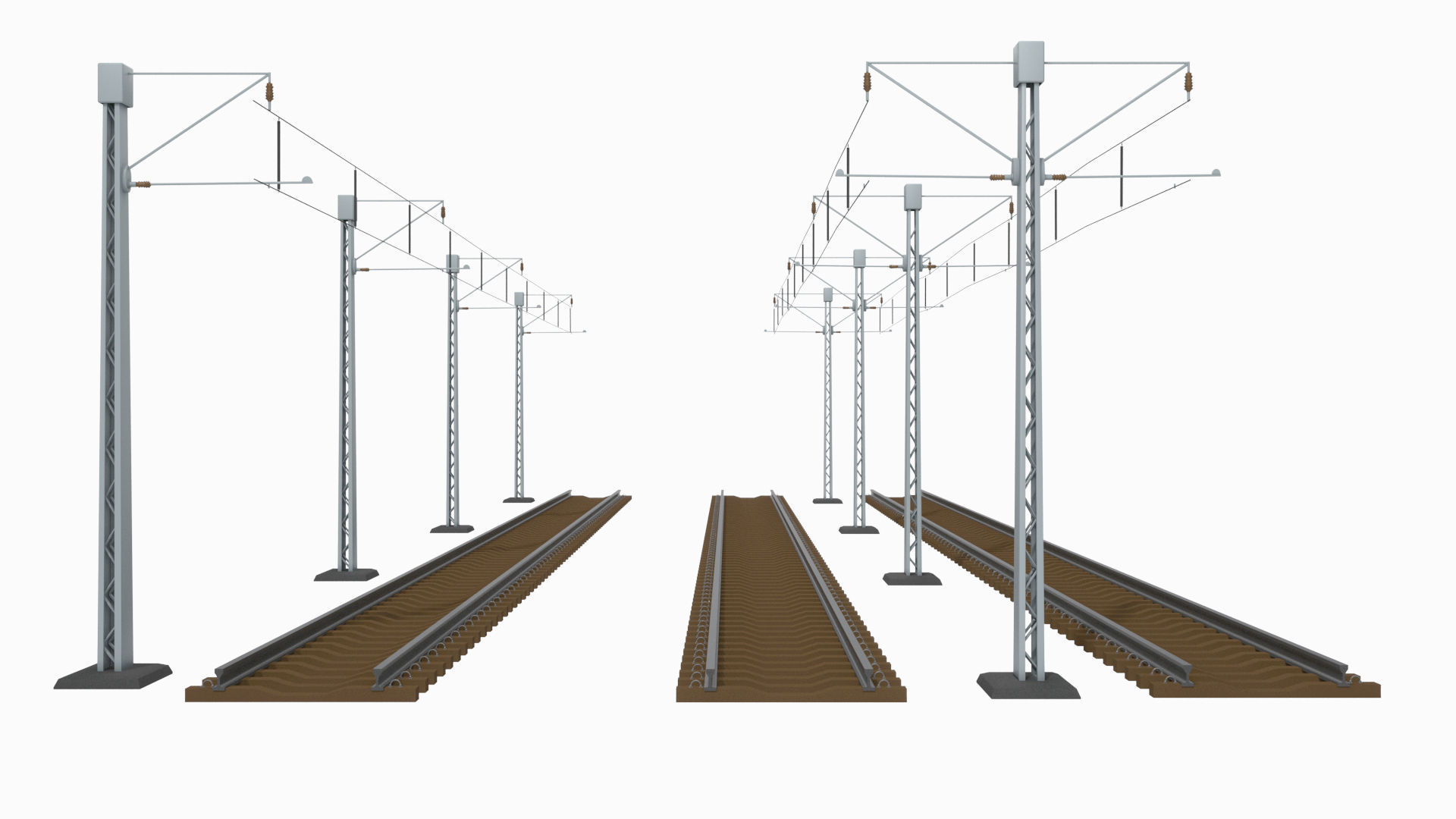 Rail Traction Poles 3D model_5
