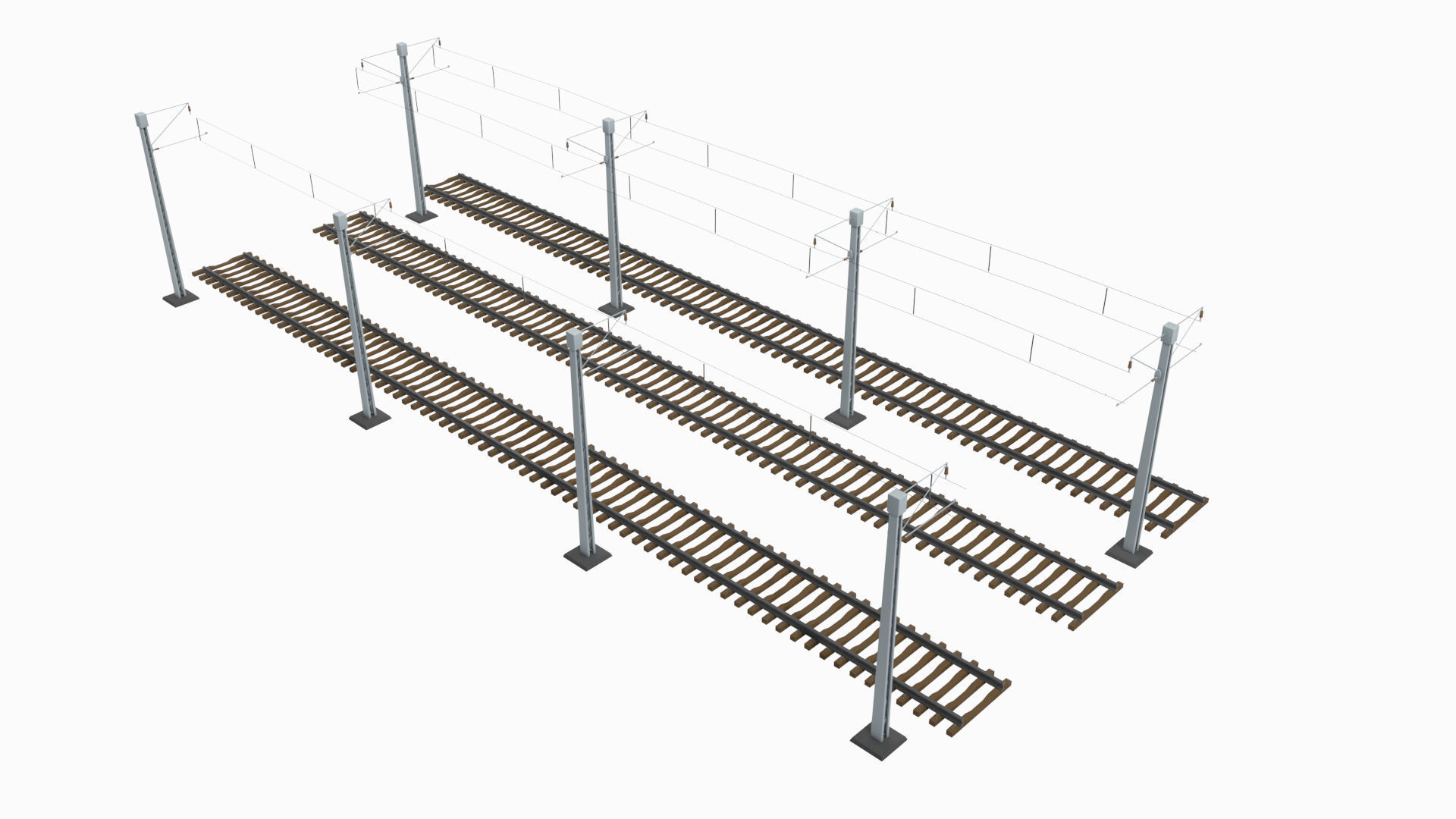 Rail Traction Poles 3D model_8