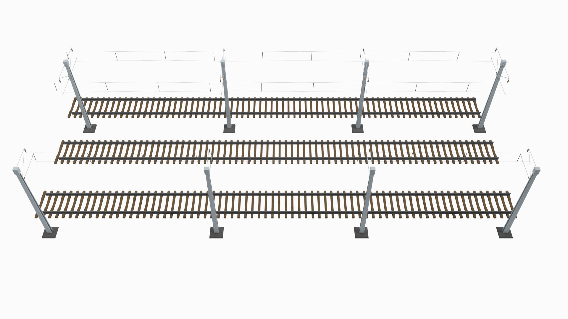 Rail Traction Poles 3D model_7
