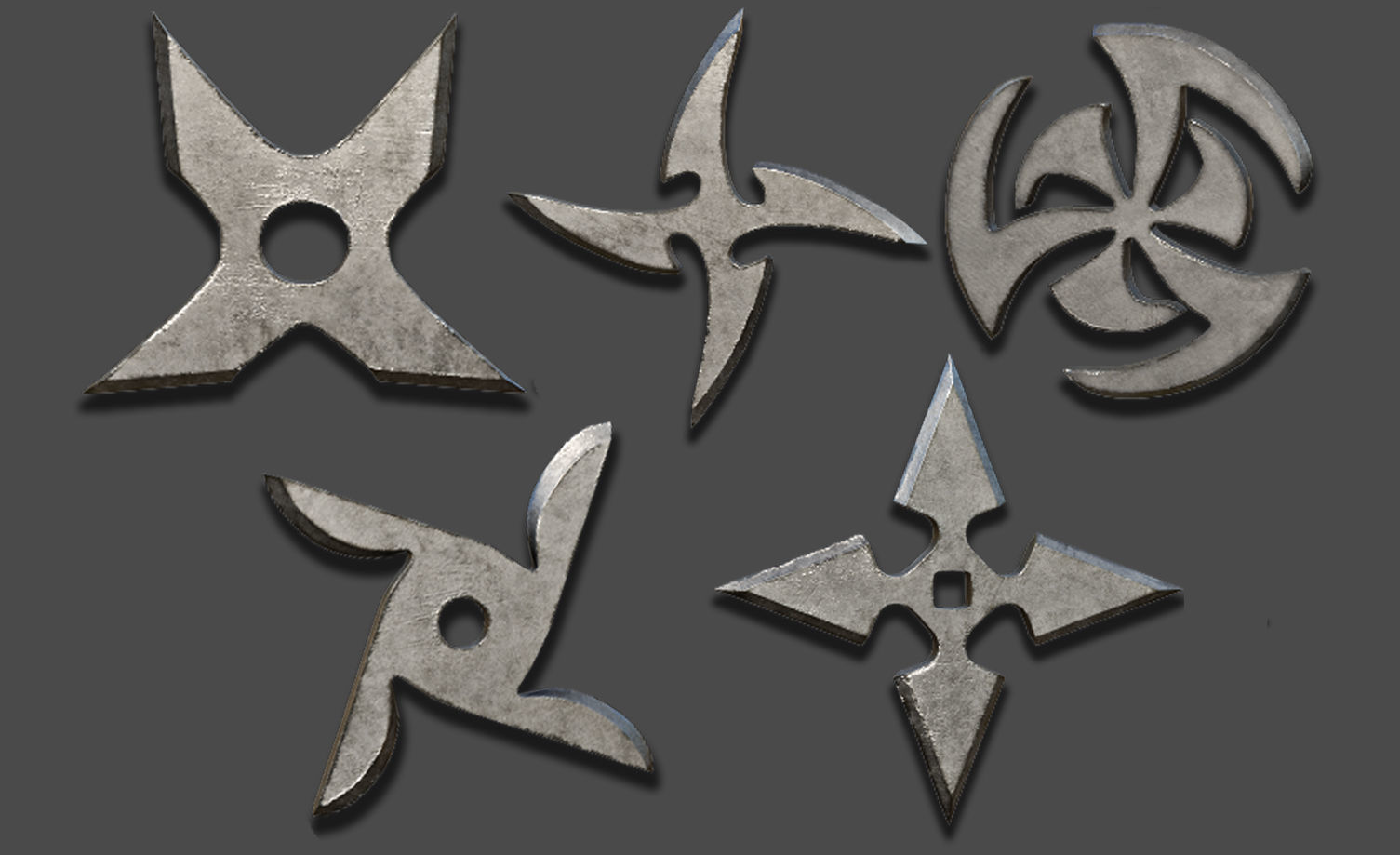 25 Shuriken Model Low and High poly with UV and IMM Brush V 4 Low-poly 3D model_5