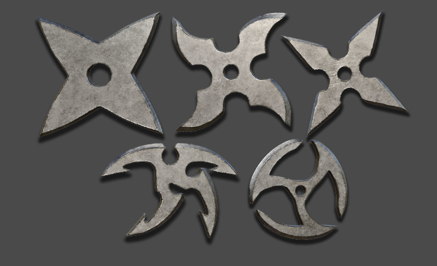 25 Shuriken Model Low and High poly with UV and IMM Brush V 4 Low-poly 3D model_4