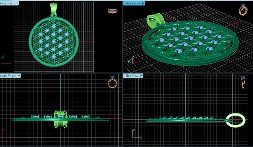 Geometry Pendant amulet Flower of Life 3D print model 438 3D print model_4