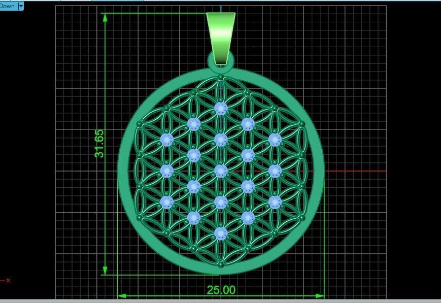 Geometry Pendant amulet Flower of Life 3D print model 438 3D print model_5