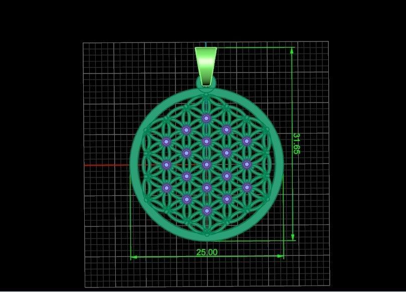 Geometry Pendant amulet Flower of Life 3D print model 438 3D print model_9