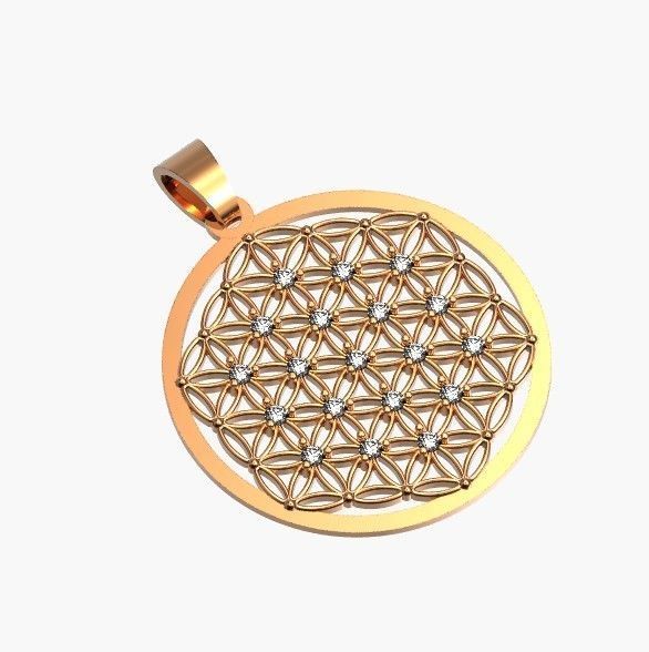 Geometry Pendant amulet Flower of Life 3D print model 438 3D print model_3