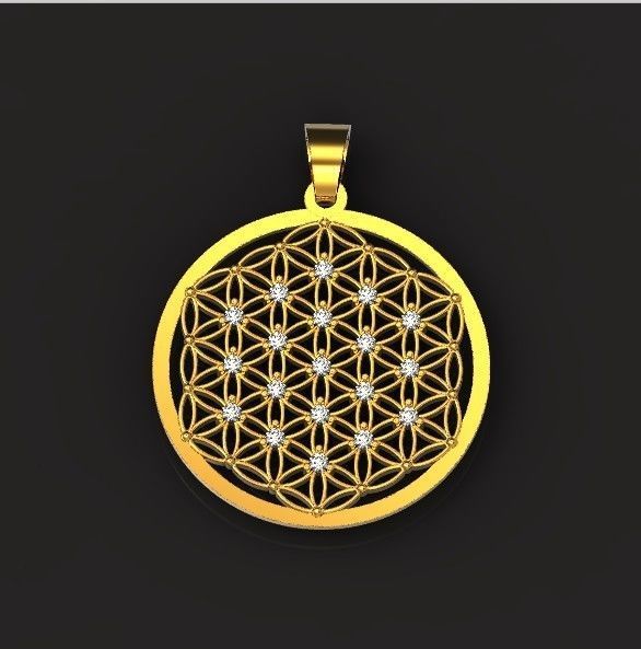 Geometry Pendant amulet Flower of Life 3D print model 438 3D print model_2