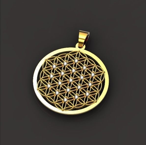 Geometry Pendant amulet Flower of Life 3D print model 438 3D print model_25