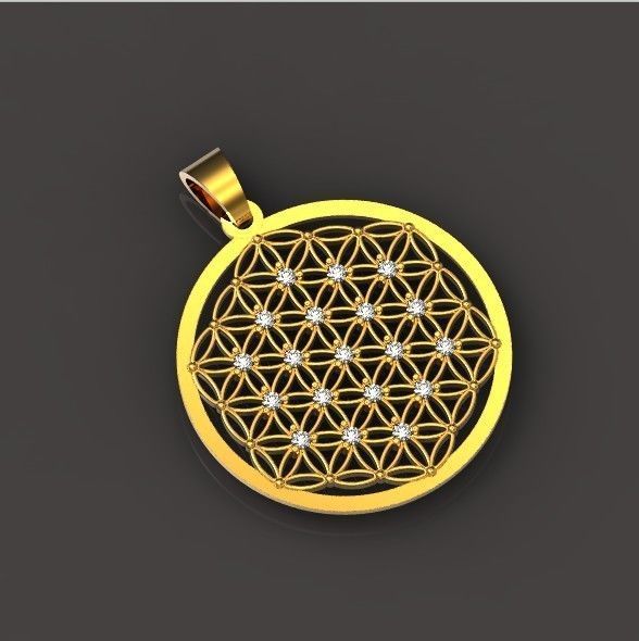 Geometry Pendant amulet Flower of Life 3D print model 438 3D print model_28
