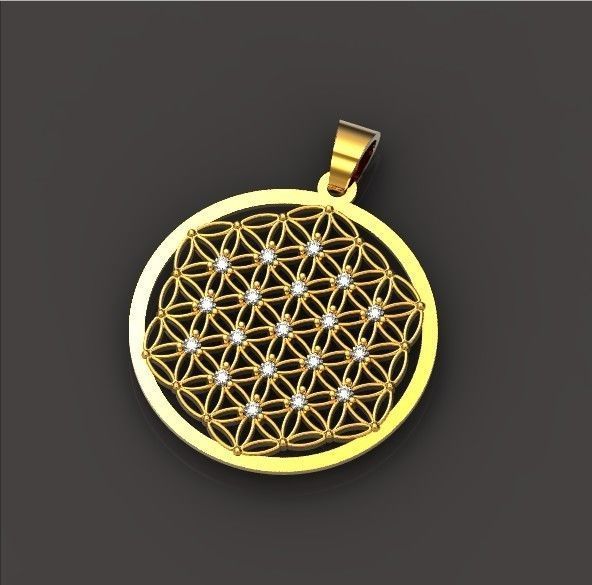 Geometry Pendant amulet Flower of Life 3D print model 438 3D print model_33