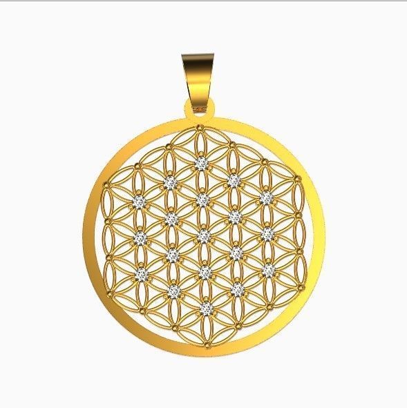 Geometry Pendant amulet Flower of Life 3D print model 438 3D print model_15