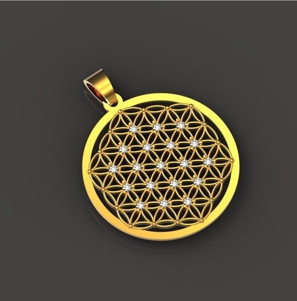 Geometry Pendant amulet Flower of Life 3D print model 438 3D print model_30