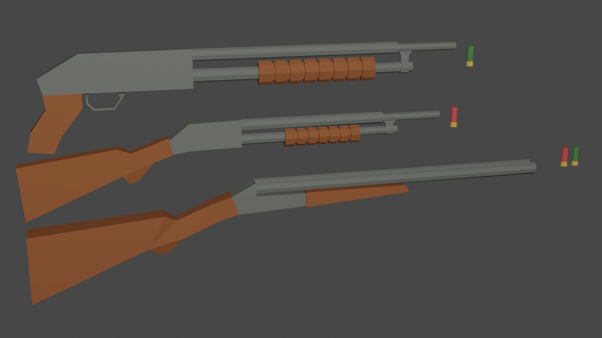 ow poly puck of guns Free low-poly 3D model_2