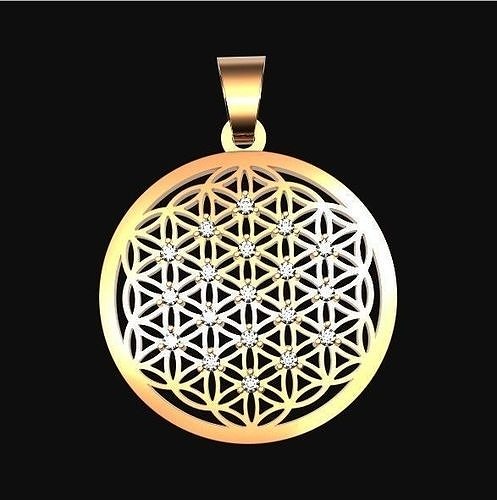 Geometry Pendant amulet Flower of Life 3D print model 438 3D print model