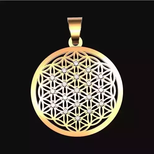 Geometry Pendant amulet Flower of Life 3D print model 438 3D print model