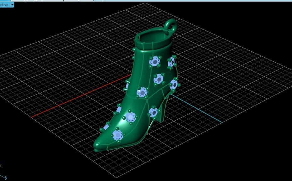 fashionable stylish pendant women boots with diamonds 439 3D print model_25
