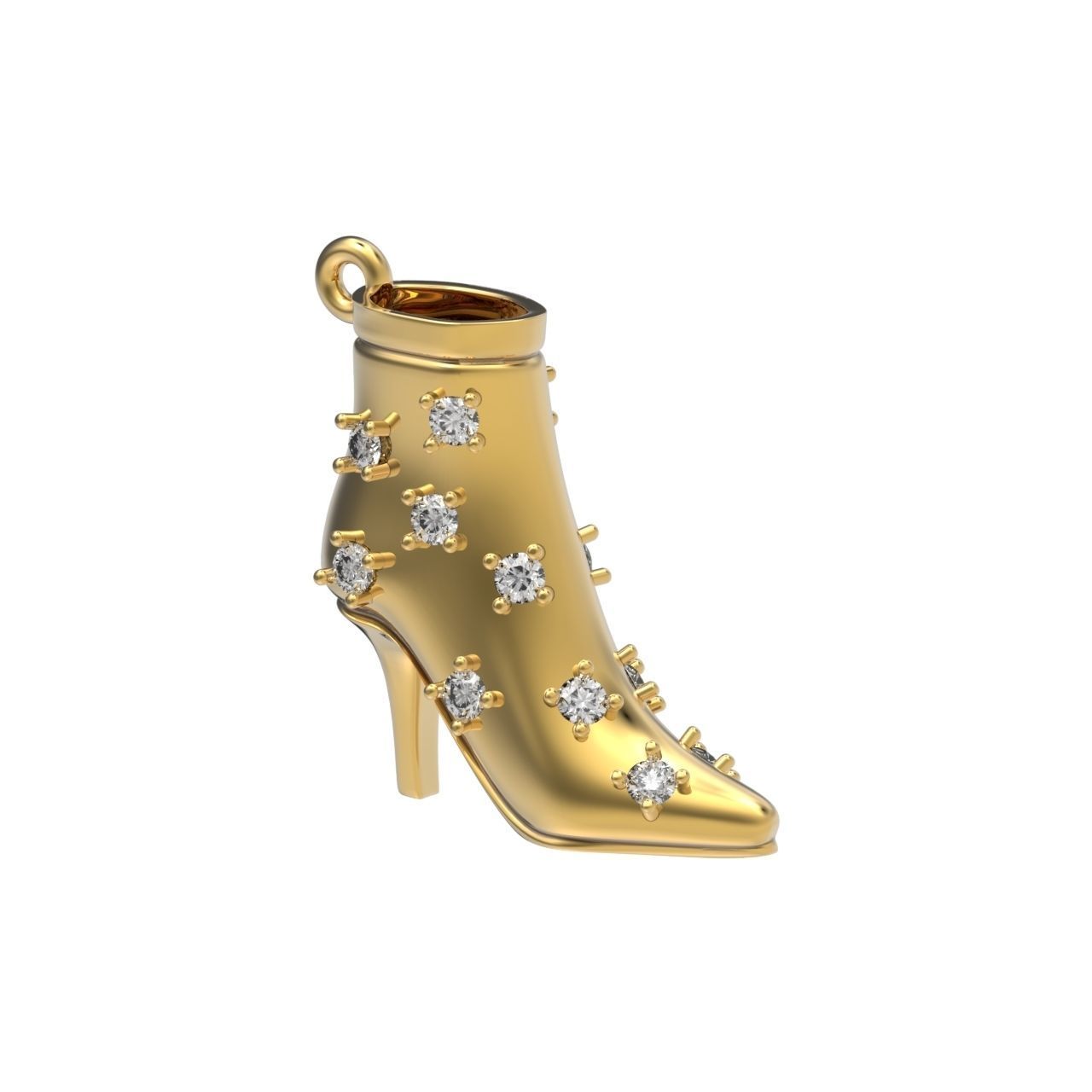 fashionable stylish pendant women boots with diamonds 439 3D print model_2