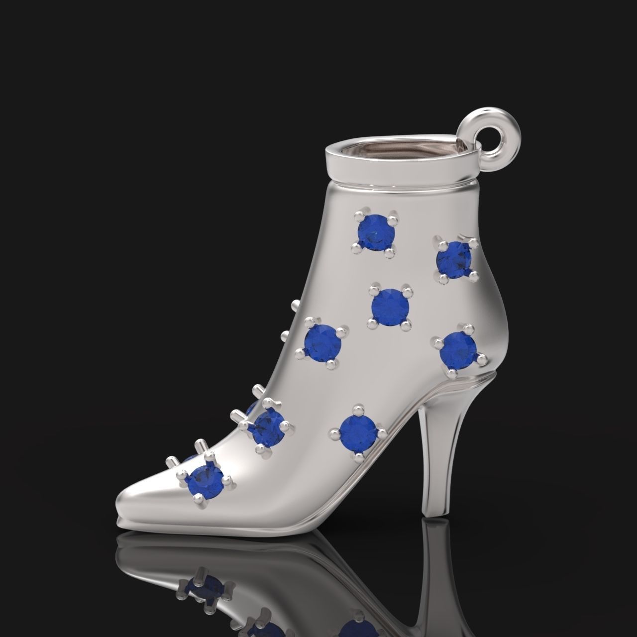 fashionable stylish pendant women boots with diamonds 439 3D print model_10