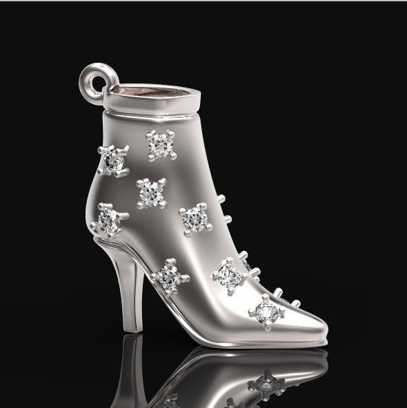 fashionable stylish pendant women boots with diamonds 439 3D print model_33