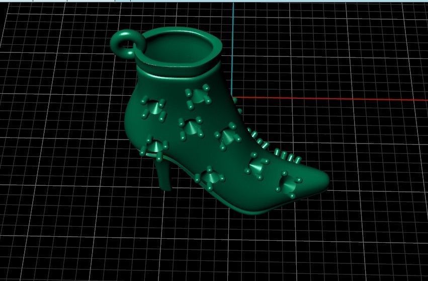 fashionable stylish pendant women boots with diamonds 439 3D print model_32