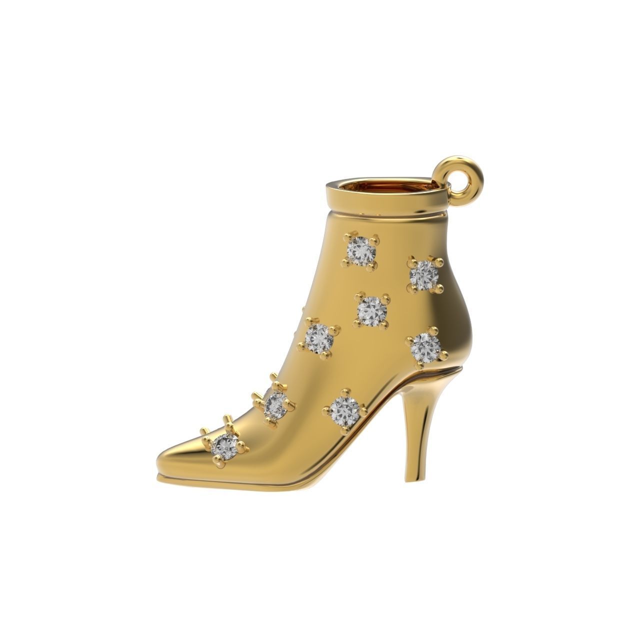 fashionable stylish pendant women boots with diamonds 439 3D print model_15