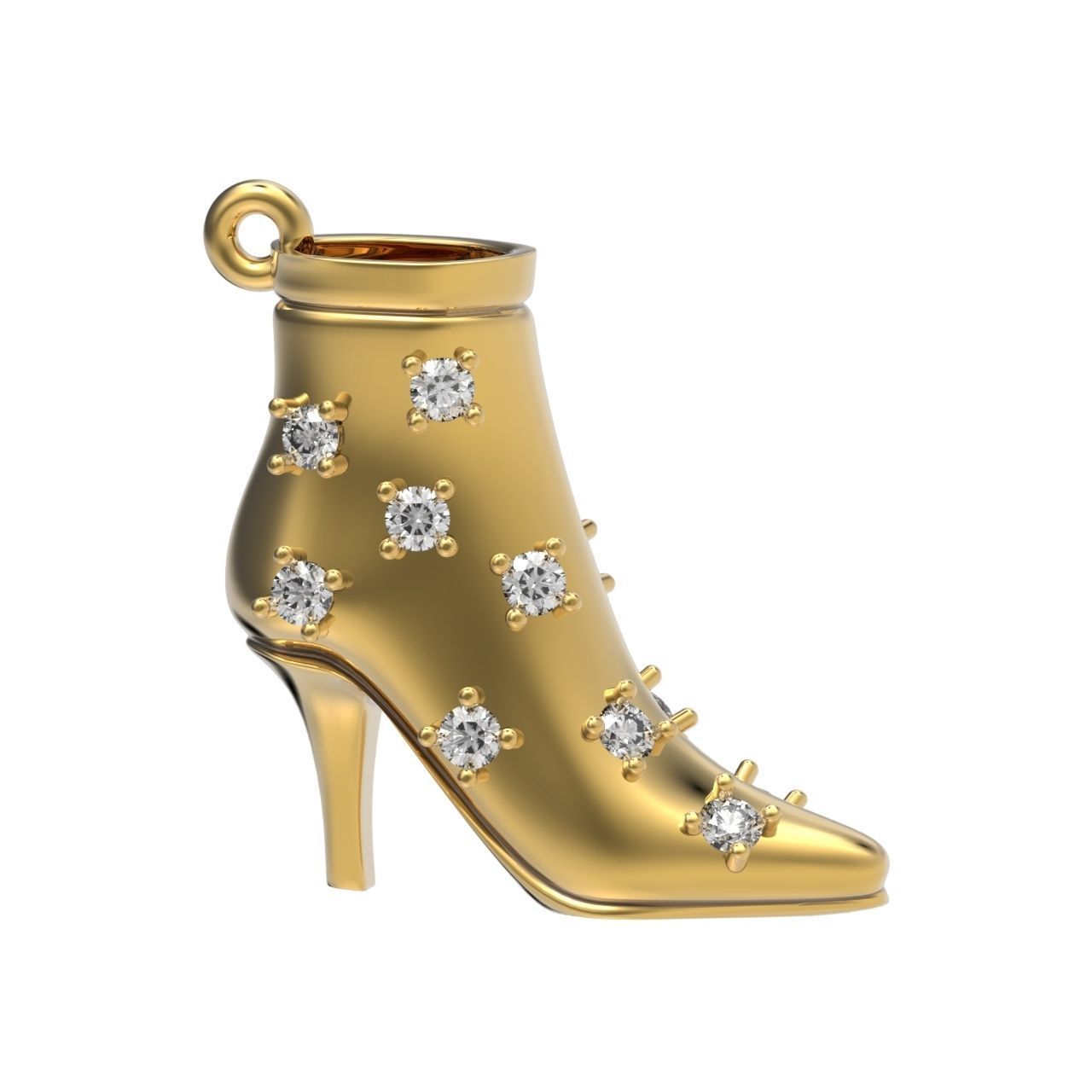 fashionable stylish pendant women boots with diamonds 439 3D print model_7