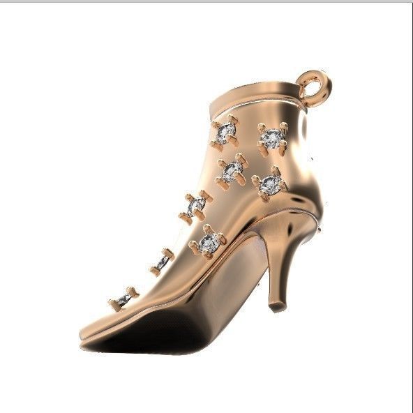 fashionable stylish pendant women boots with diamonds 439 3D print model_36