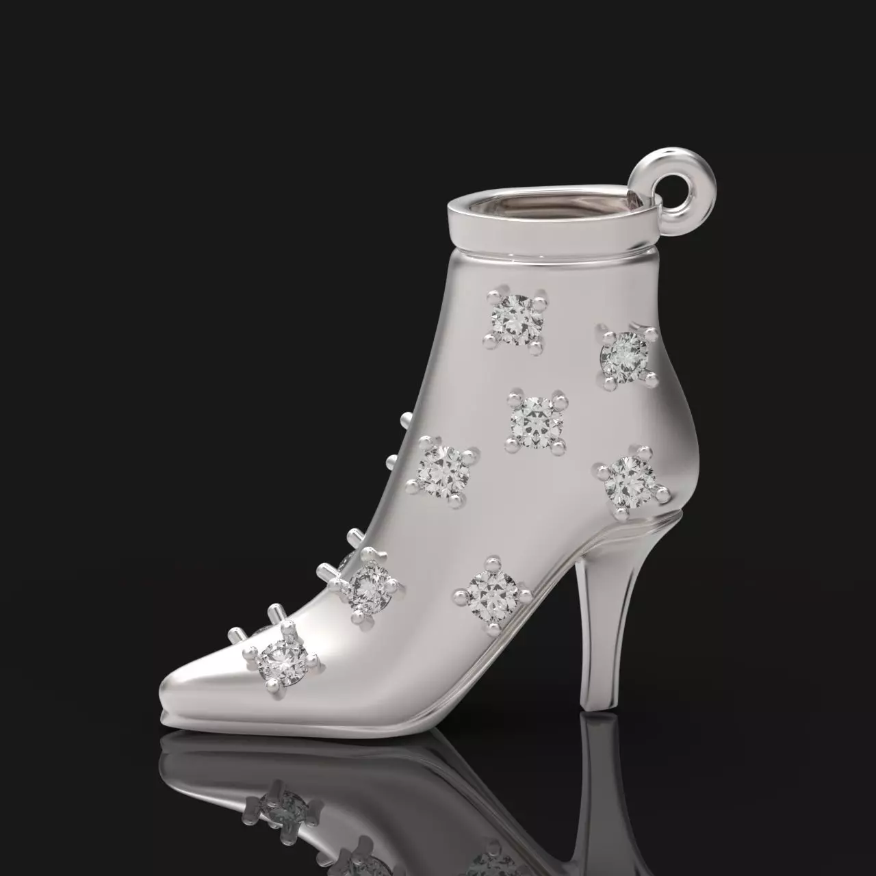 fashionable stylish pendant women boots with diamonds 439 3D print model_0