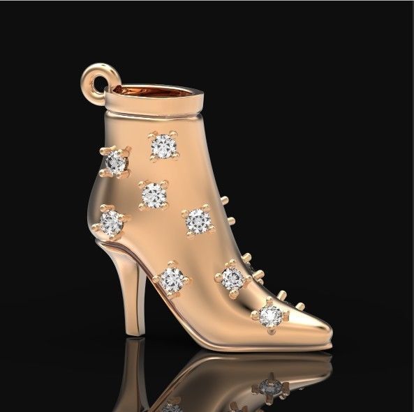 fashionable stylish pendant women boots with diamonds 439 3D print model_35