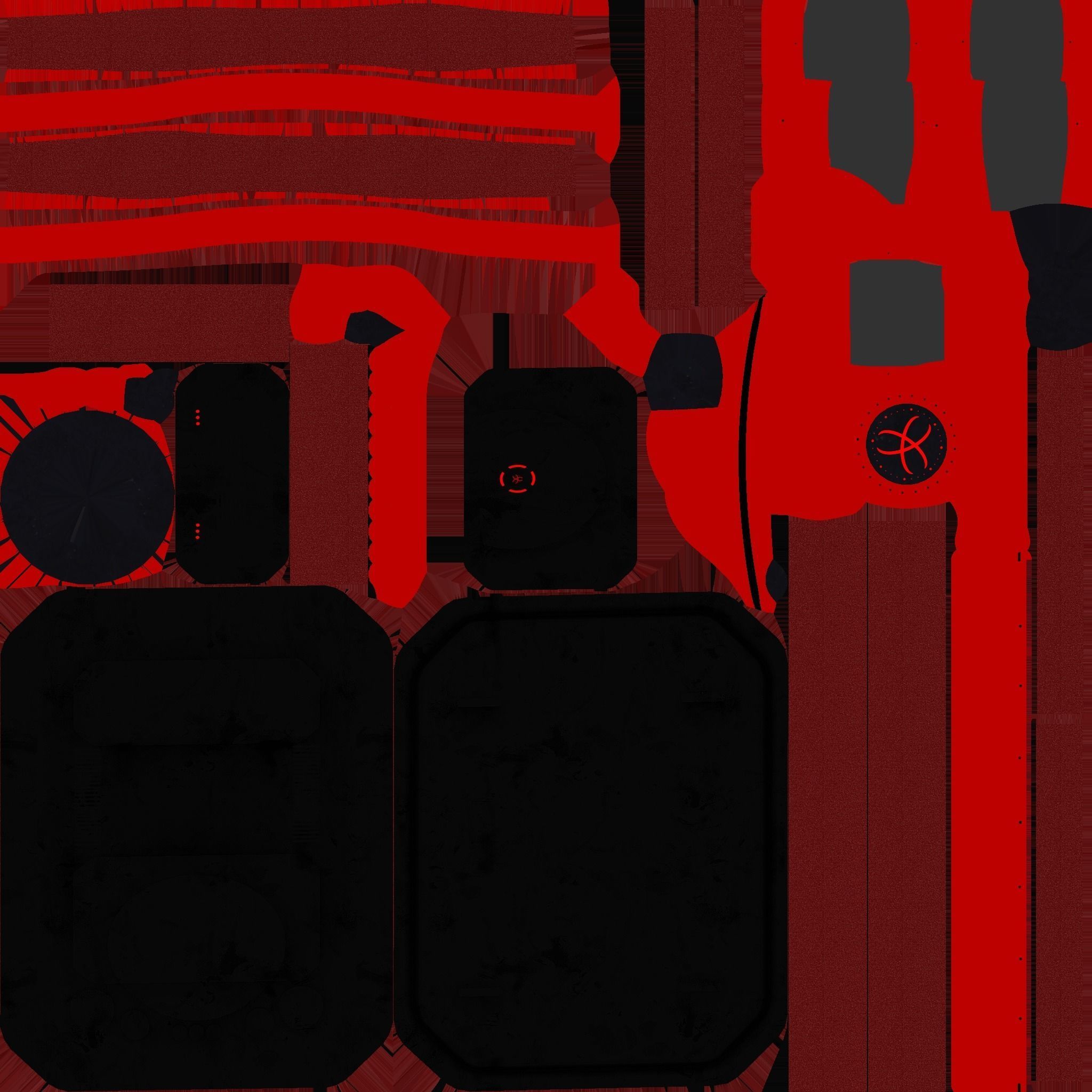 SciFi Backpack I08 Black Red - Fashion Character Design Low-poly 3D model_21