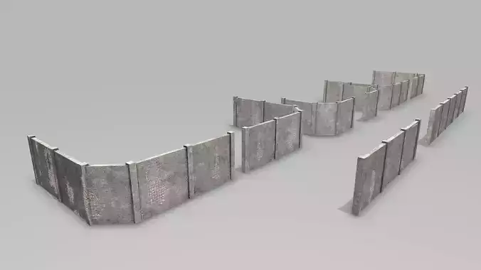 Modular Damaged Concrete Walls