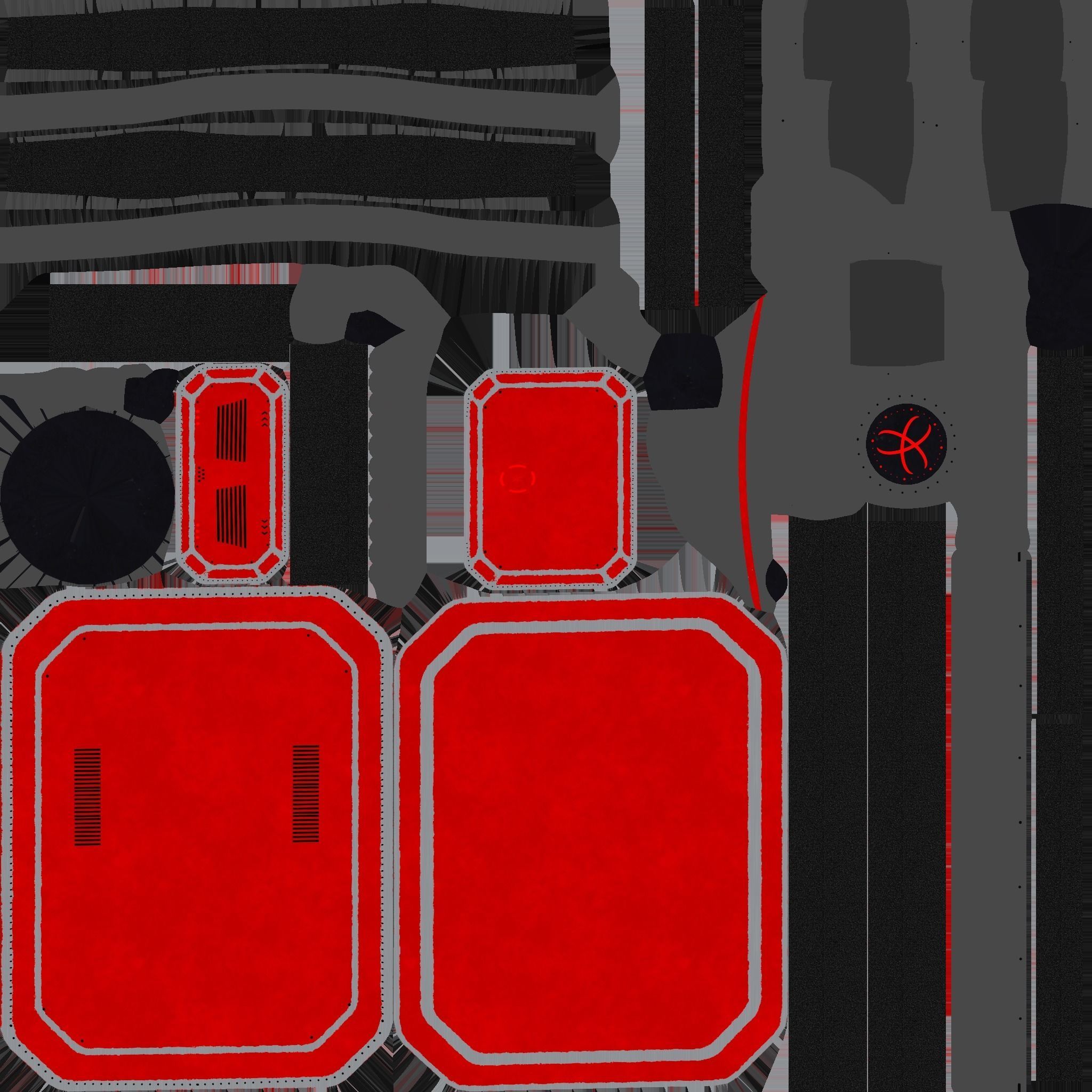 SciFi Backpack I09 Red - Fashion Character Design Low-poly 3D model_21