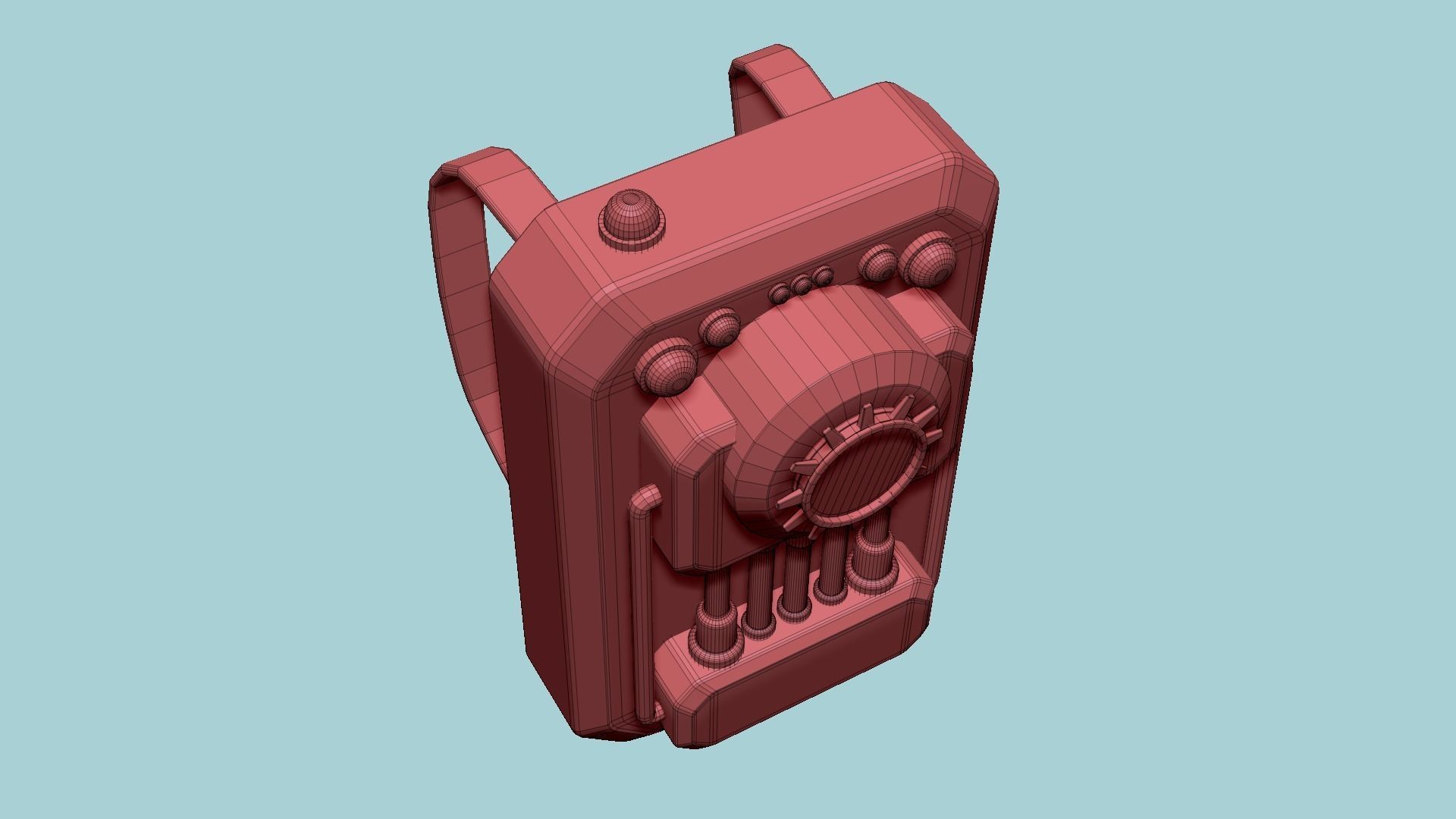 SciFi Backpack I10 Aluminum - Fashion Character Design Low-poly 3D model_19